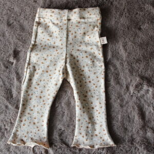 Flaredbroek Beige Bloem