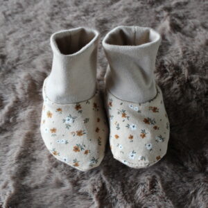 Slofjes Beige Bloem